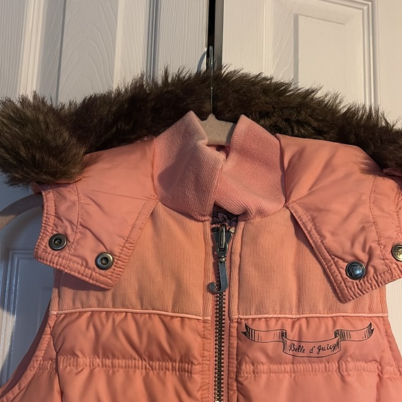 Juicy Couture Belle D'Juicy pink reversable puffer vest kids size 12 - Picture 3 of 13